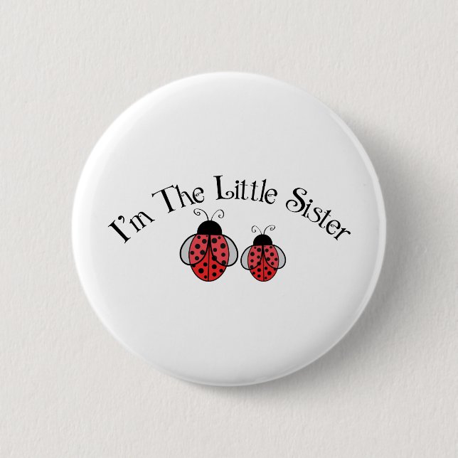 Lil Sis Ladybug Pinback Button (Front)