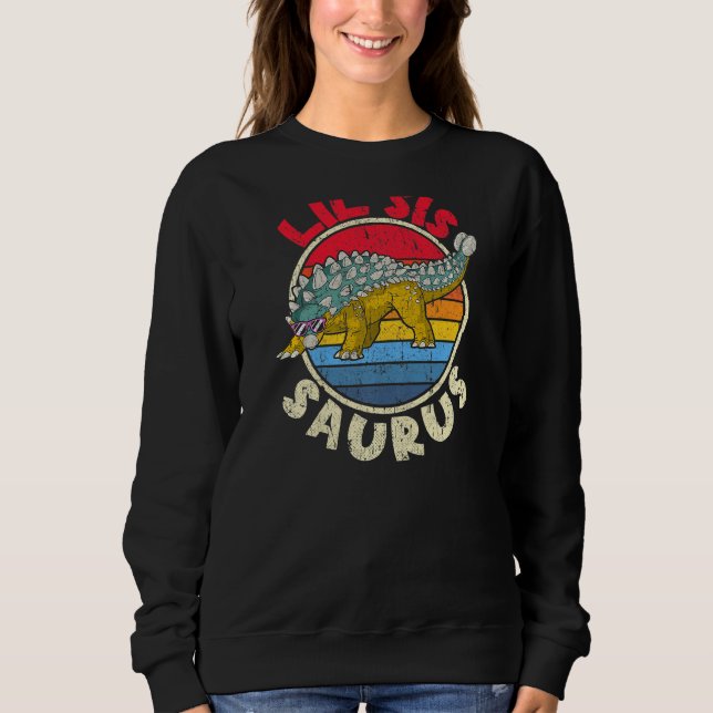 Lil Sis Saurus I Ankylosaurus Dinosaur I Family Ma Sweatshirt (Front)