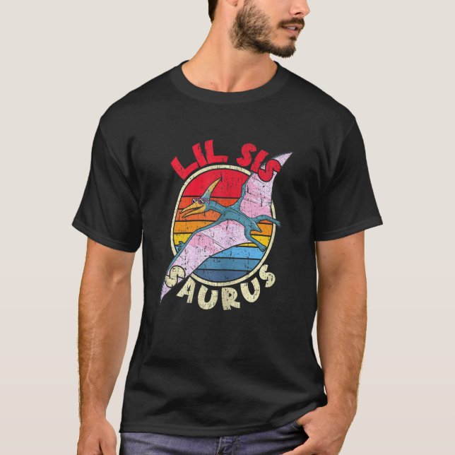 Lil Sis Saurus I Pterodactylus I Family Matching T-Shirt (Front)