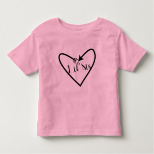 Lil' Sis Sister Kids Script Arrow Heart Boho Toddler T-shirt