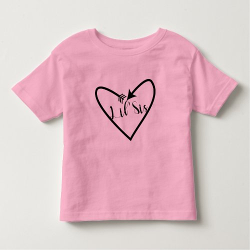 Lil Sis Sister Kids Script Arrow Heart Boho Toddler T_shirt