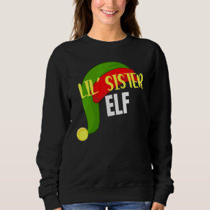Lil Sister Elf Matching Family Group Christmas Par Sweatshirt