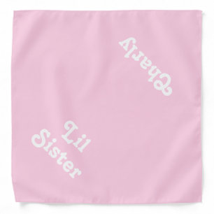 Lil Sister light pink custom name cute dog pet Bandana