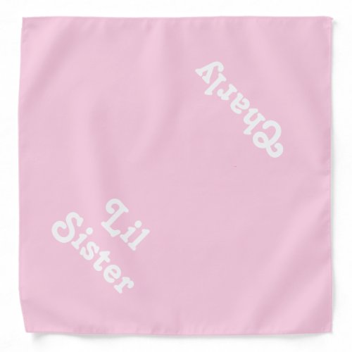 Lil Sister light pink custom name cute dog pet Bandana