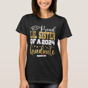 Lil Sister Of A 2024 Graduate Cl Senior Graduation T-Shirt