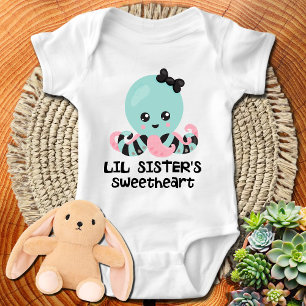 Lil' Sister's Sweetheart Kawaii Octopus Baby Bodysuit