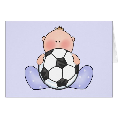 Lil Soccer Baby Boy Blank Card