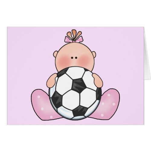 Lil Soccer Baby Girl Blank Card