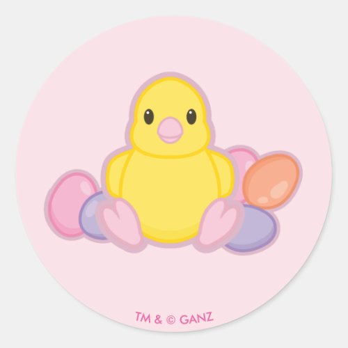 Lil Spring Chick Pattern Classic Round Sticker