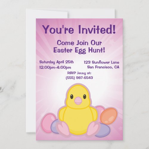 Lil Spring Chick Pattern Invitation