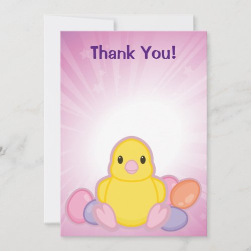 Lil Spring Chick Pattern Thank You Card