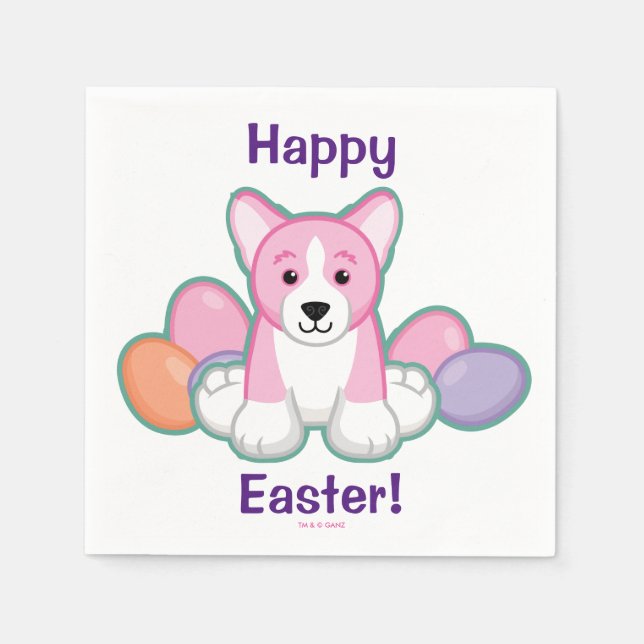 Lil Spring Corgi Pattern Napkins (Front)