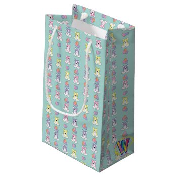 Lil Spring Corgi Pattern Small Gift Bag by webkinz at Zazzle