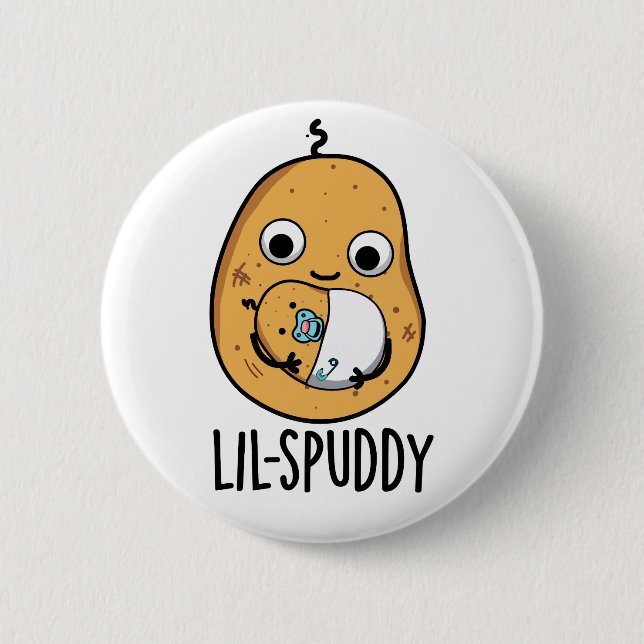 Lil Spuddy Funny Potato Pun  Button (Front)