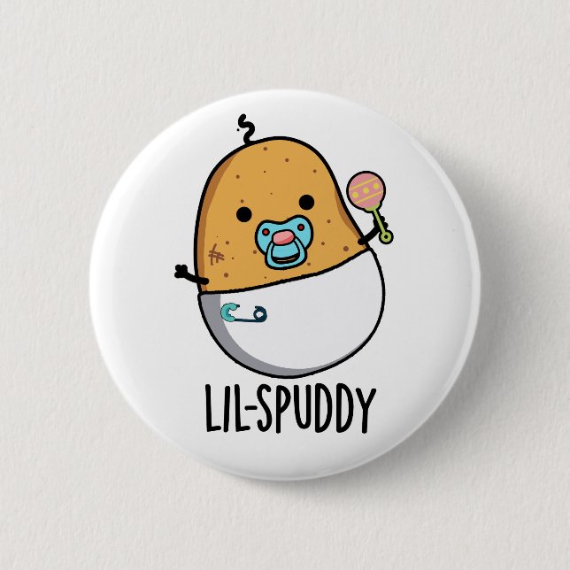 Lil-spuddy Funny Potato Pun  Button (Front)