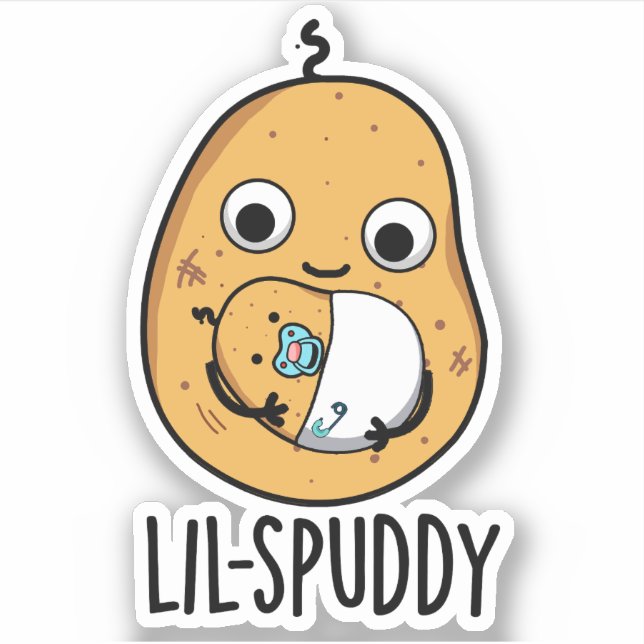 Lil Spuddy Funny Potato Pun  Sticker (Front)