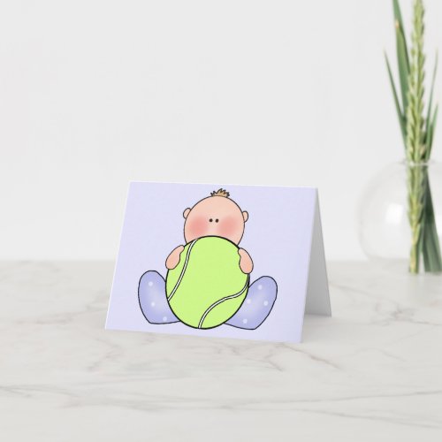 Lil Tennis Baby Boy Blank Card