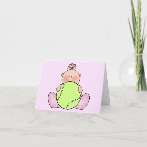 Lil Tennis Baby Girl Blank Card