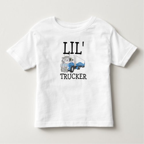 Lil Trucker pun cute big rig truck 2 Toddler T_shirt