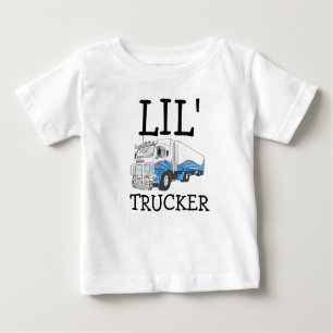 "Lil' Trucker" pun cute big rig truck Baby T-Shirt
