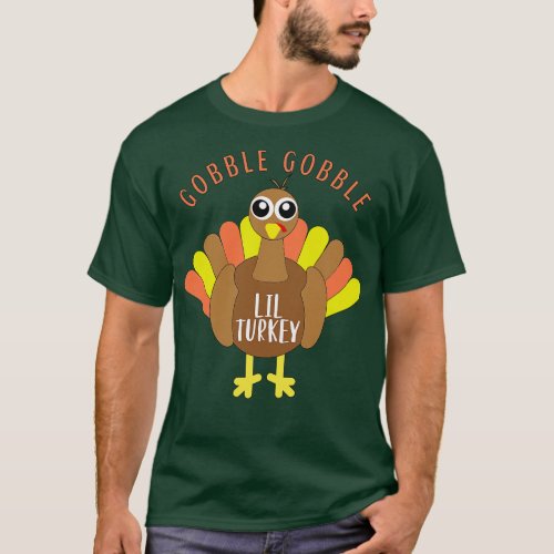 Lil Turkey Matching Family Thanksgiving Turkey T_Shirt