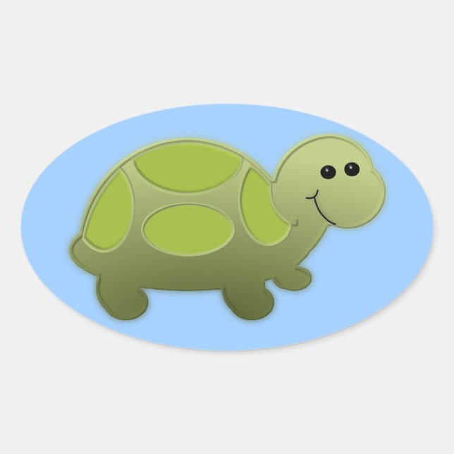 Lil Turtle Oval Sticker (Front)