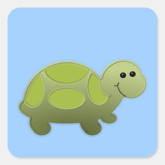Lil Turtle Square Sticker (Front)