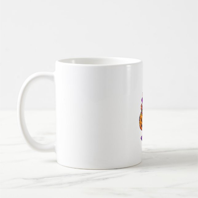 Lil Vampire with Pumpkin Candy Coffee Mug (Left)