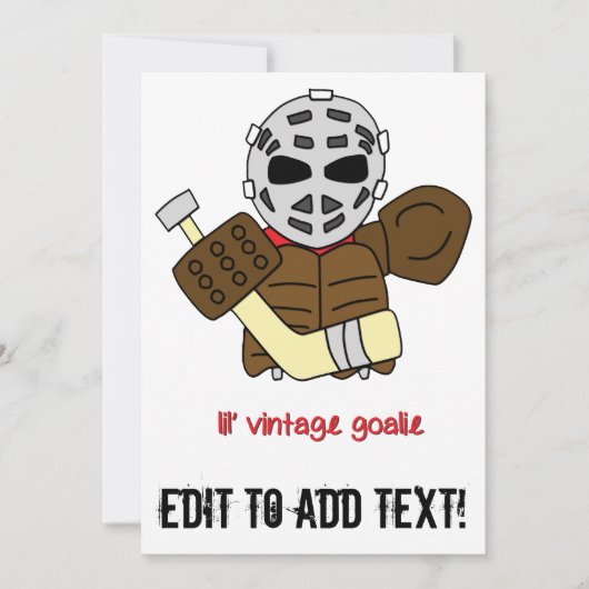 Lil' Vintage Hockey Goalie (Front)