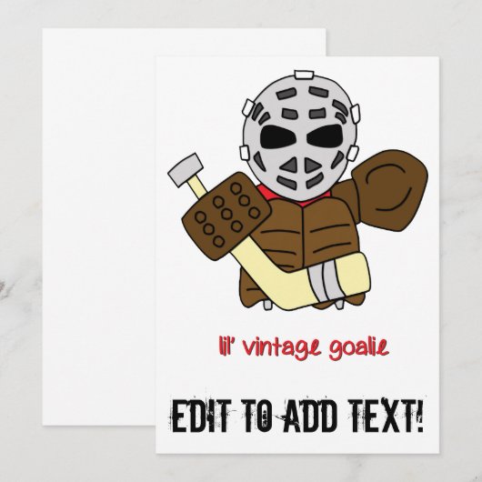 Lil' Vintage Hockey Goalie (Front/Back)