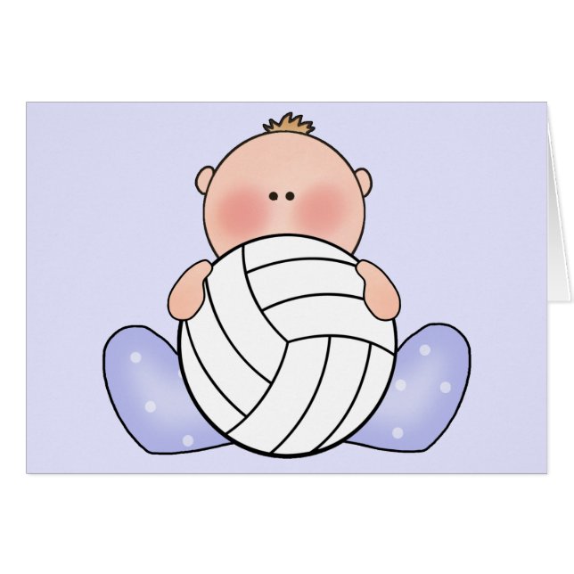 Lil Volleyball Baby Boy Blank Card (Front Horizontal)