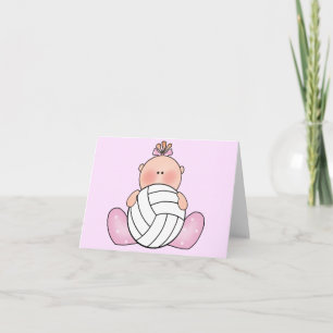 Lil Volleyball Girl Blank Card