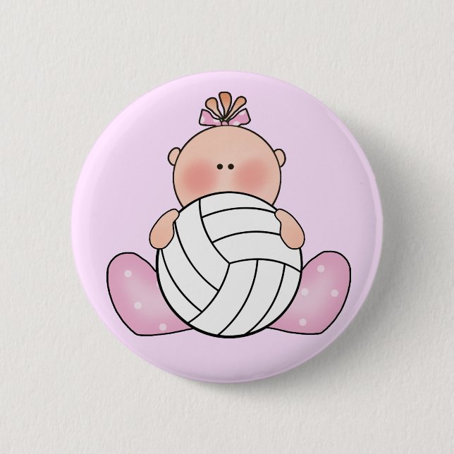 Lil Volleyball Girl Button (Front)