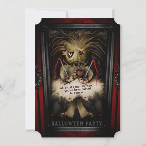 Lil Voodoo Doll Halloween Party Family Invitation