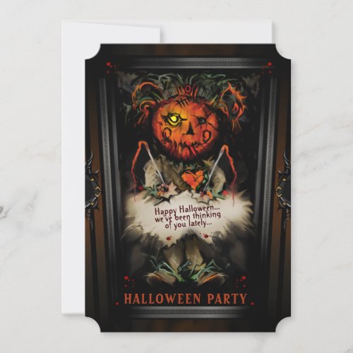 Lil Voodoo Doll Pumpkin Halloween Party Invitation