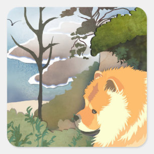 LIL WEATHER Chow -Stickers in 2 sizes Square Sticker