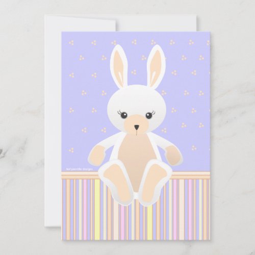 Lil White Bunny Baby Shower Invitation