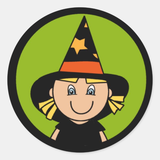 Lil' Witch Classic Round Sticker (Front)