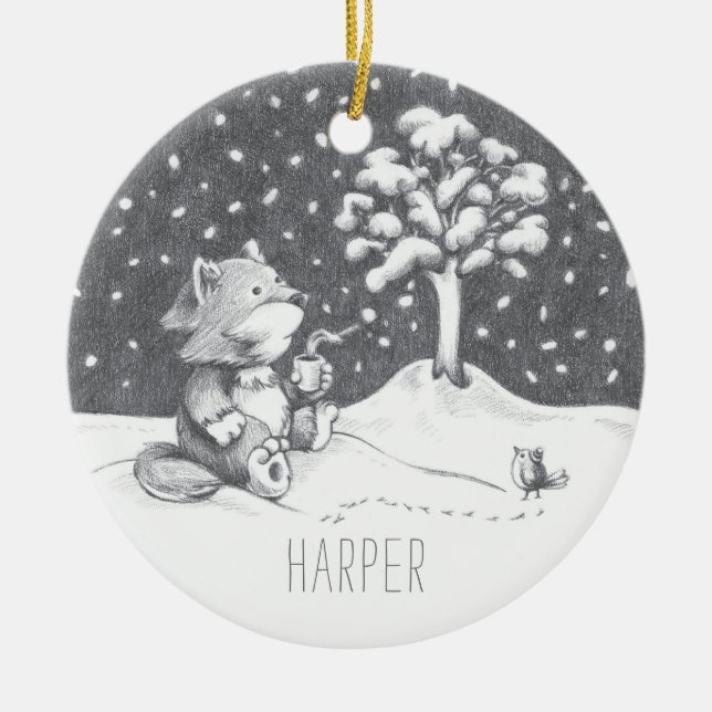 Lil Wolf Winter Ornament (Front)