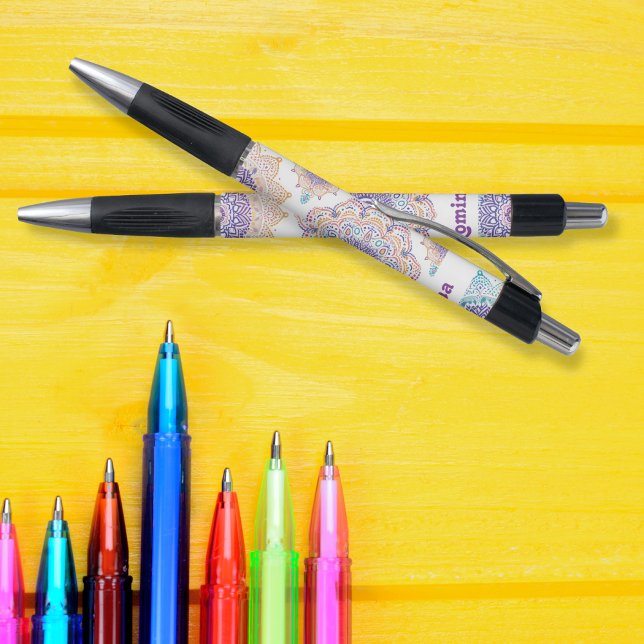 Lila Flower Mandala Colorful pattern personalized Pen (Lila Flower Mandala Colorful pattern personalized Pen)