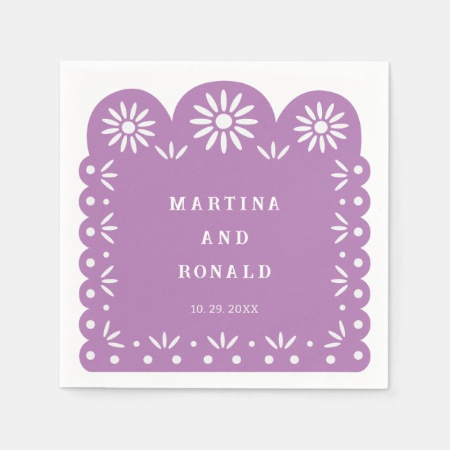 LILA MEXICAN PAPEL PICADO NAPKINS (Front)