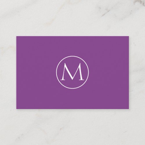 Lila Minimal Monogramm Visitenkarte Business Card