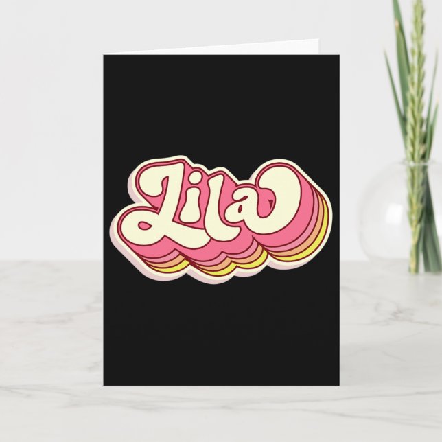 Lila Name Personalized First Name Surname  Card (Front)