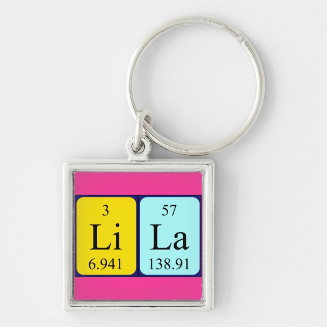 Lila periodic table name keyring (Front)