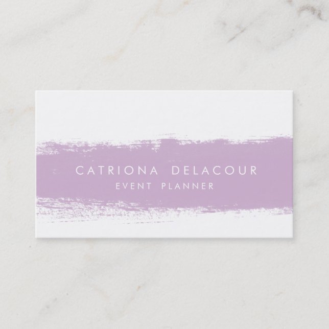 Lilac Abstract Watercolor Splash Business Card (Front)
