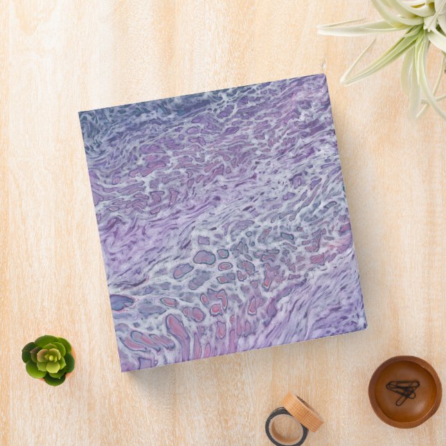 Lilac Acrylic Pouring Abstract Fluid Art  3 Ring Binder (In Situ)