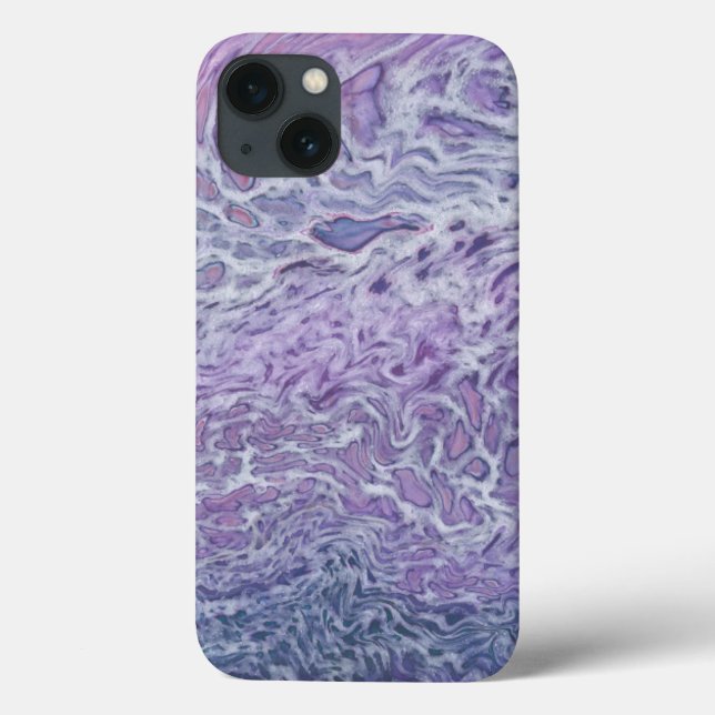 Lilac Acrylic Pouring Abstract Fluid Art   Case-Mate iPhone Case (Back)