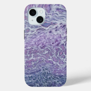 Lilac Acrylic Pouring Abstract Fluid Art iPhone 15 Case