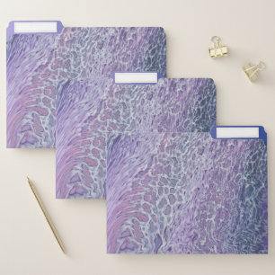 Lilac Acrylic Pouring Abstract Fluid Art File Folder