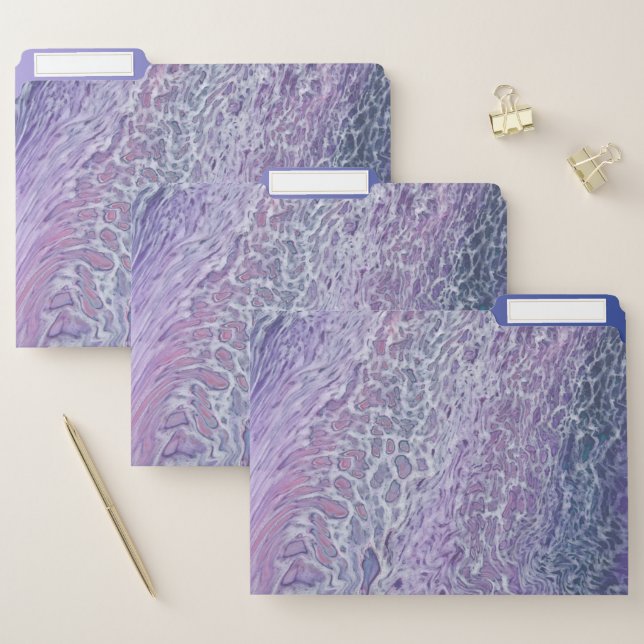 Lilac Acrylic Pouring Abstract Fluid Art  File Folder (Set)